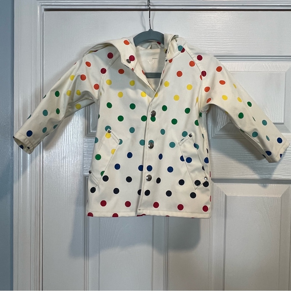 Primary Rainbow dot Raincoat for baby/toddler size 1